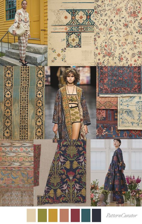 Fashion Trend Pattern, Mood Board Fashion Inspiration, Pattern Curator, Fashion Portfolio Layout, Print And Pattern, Textile Prints Design, Color Trends Fashion, Fashion Design Portfolio, Fashion Themes