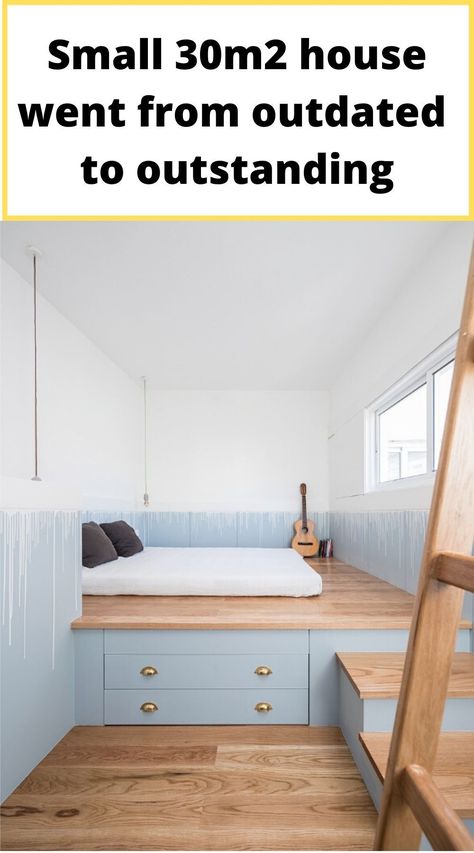 Baby Blue Bedroom, Raised Beds Bedroom, Raised Bedroom, Tiny House Bed, Baby Blue Bedrooms, Architectural Digest Bedroom, Daisy Room, Blue And White Bedroom, Huge Bed