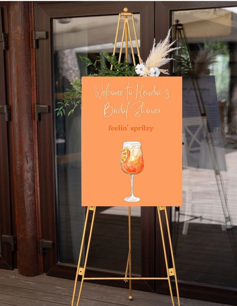 Aperol Spritz Bridal Shower Sign - Etsy Australia Aperol Spritz Bachelorette Party, Bridal Tea Party Invitations, Bridal Shower Wine, Wedding Shower Cards, Wedding Shower Themes, Bridal Tea Party, Bridal Shower Backdrop, Bridal Brunch Invitations, Black Wedding Invitations