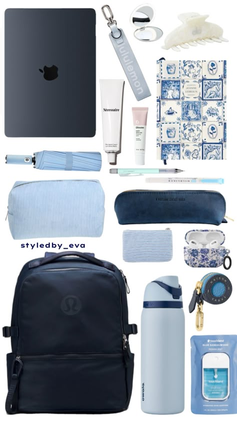 #backtoschool #collegestudent #college #collegeinspo #backtoschoolcollage #backtoschoolmoodboard #backtoschoolstyle #whatsinmybackpackinspo #whatsinmybackpack #bagessentials #backpackinspo #backpack High School Essentials, Middle School Essentials, School Backpack Essentials, School Core, Everyday Bag Essentials, Pretty School Supplies, Gym Bag Essentials, School Needs, School Bag Essentials