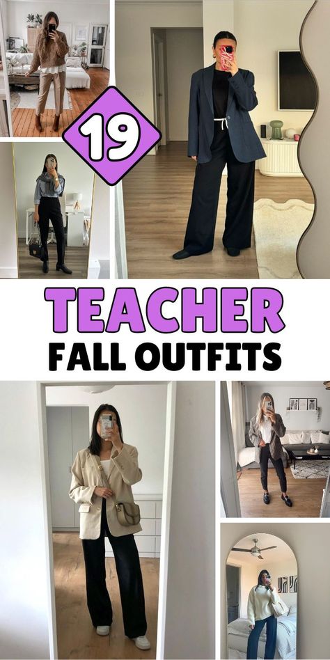 Stay comfy and chic with these teacher-approved outfit ideas! We know teaching means long days and lots of movement, and these outfits have got you covered. From the timeless charm of a plaid blazer and black jeans combo to the cozy warmth of a green coat and brown boots, these looks balance functionality with aesthetic appeal. Perfect for those seeking inspo casual, these outfits are great for fall transition and cozy fall outfits, ensuring you look polished while feeling comfortable all day long. Transform your teacher wardrobe with these easy, stylish picks! Cool Outfits For Teachers, Boots For Teachers, Fall Outfits Teachers Business Casual, Boots Professional Outfit, Teacher Outfits High School Fall, Teacher Outfits With Boots, Teaching Outfits 2024, Teacher Fall Outfits 2024, Trendy Teacher Outfits 2024