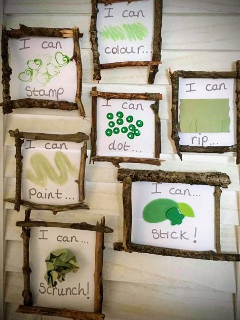 Sustainability Wall Display Childcare, Curiosity Approach Christmas Ideas, Sustainability In Childcare, Nursery Display Boards, Nursery Room Ideas Childcare, Nature Based Classroom, Eco School, Nature Classroom, Forest Classroom