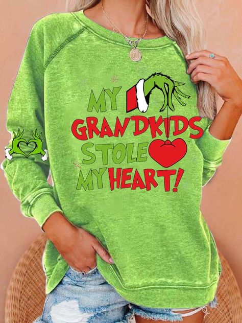 🔥 Hot sale🔥 Diy Christmas Sweatshirts, Grinch Outfit, Christmas Sweatshirt Ideas, Grinch Christmas Sweater, Monster Hoodie, Grinch Party, Green Fur, Evening Dresses Short, Christmas Print