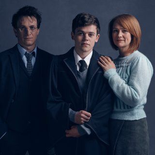 'Cursed Child' reveals first look at Harry, Ginny and Albus Potter in character Sam Clemmett, Jamie Parker, Harry Potter Curses, Ron Y Hermione, Scorpius And Rose, Harry Potter Play, Harry Potter Cursed Child, Potter Family, Albus Severus Potter