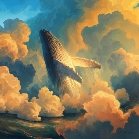 ArtStation - "Breath", Artem Chebokha Artem Chebokha, Apartment Drawing, Whale Artwork, Whale Painting, Wave Illustration, Whale Art, Wow Art, Humpback Whale, Arte Fantasy