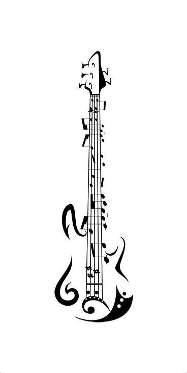 Bass Guitar Tattoo Ideas, Drawing Ideas Guitar, Tattoo Nota Musical, Bass Guitar Tattoo, Bass Drawing, Wallpaper Musik, Guitar Tattoos, Musical Tattoos, Guitar Tattoo Design