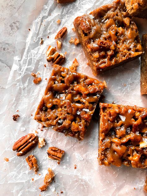 Maple Bourbon Pecan Blondies — the deeper living Pecan Blondies, Brown Butter Blondies, Maple Pecan Pie, Butterscotch Blondies, Bourbon Caramel, Bourbon Pecan Pie, Thanksgiving Gathering, Pecan Pie Filling, Maple Bourbon