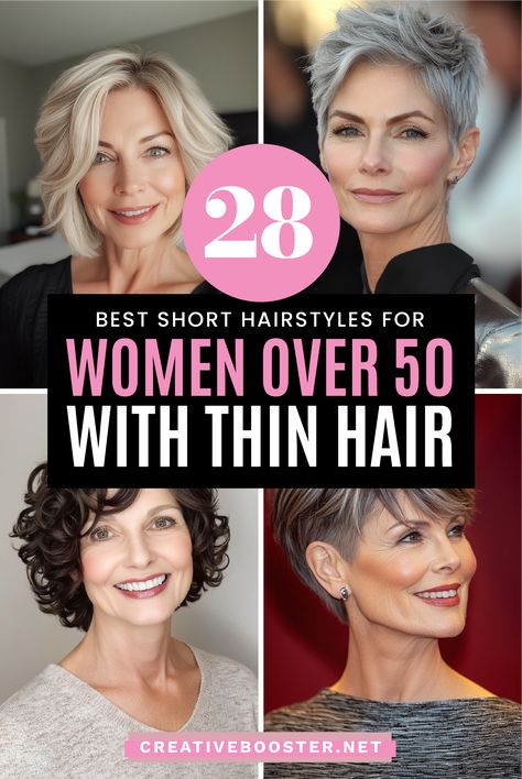 Hairstyles For Very Thinning Hair, Short Fine Haircuts Over 50, Thinning Hair Women Hairstyles Curly, Short Hairstyles For Women With Thinning Hair, Good Haircuts For Thinning Hair Women, Hairstyles For Medium Length Thinning Hair, Hairstyles Thinning Hair On Top, Short Bob Hairstyles For Thinning Hair, Haircuts For Thinning Hair On Top