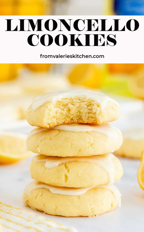 Limoncello Cookies, Cookie Salad, Limoncello Recipe, Easy Cookie Recipe, Lemon Drop Cookies, Lemon Cookies Recipes, Lemon Dessert Recipes, Lemon Cookies, Lemon Desserts