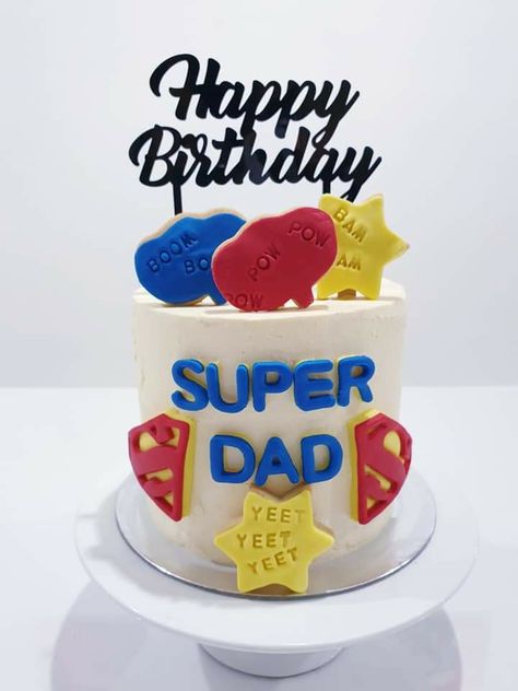 6inch choc and red velvet alternating cake layers with choc ganache & vanilla buttercream filling. Superdad Cake, Choc Ganache, Birthday Cheesecake, Dad Birthday Cakes, Buttercream Filling, Cake Layers, Baked Goodies, Super Dad, Vanilla Buttercream