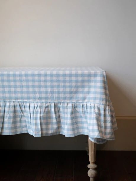 Midsummer – Heirloom Art Co. Blue Gingham Tablecloth, Gingham Table Cloth, Gingham Tablecloth, Blue And White Gingham, Coastal Modern, The Color Blue, Linen Paper, Spring Fever, Tile Wall