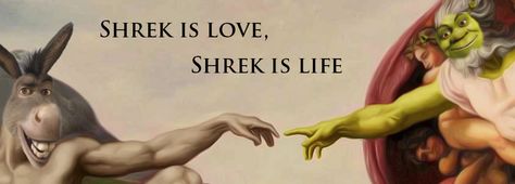 Shrek is my love and my life. Shrekalicous Shrek Quotes, Funny Shrek, Donkey Face, Meme Names, Shrek Memes, We Have A Hulk, The Creation Of Adam, You Meme, Weird Pictures