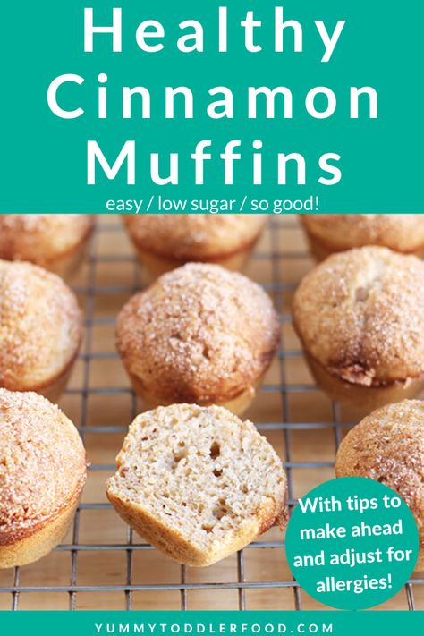 Mini Cinnamon Muffins Healthy Cinnamon Muffins, Cinnamon Muffins Easy, Snickerdoodle Muffins, Toddler Breakfast, Apple Cinnamon Muffins, Cinnamon Muffins, Healthy Muffin Recipes, Nutritious Breakfast, Healthy Muffins