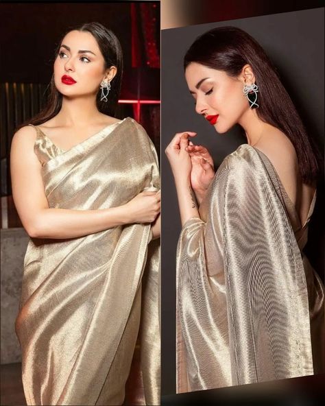 Silk Saree Bollywood, Saree Plain, Trending Saree, Sequins Blouse, Tissue Silk Saree, Sarees For Girls, Saree Bollywood, Indian Sari Dress, Hania Amir