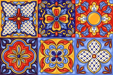 Mexican talavera ceramic tile , #AD, #pattern#Ethnic#folk#tile #Ad Nail Salon Interior Design, Mexican Pattern, Mexican Home Decor, Talavera Tiles, Mexican Talavera, Viking Symbols, Mexican Designs, Italian Pottery, Tile Designs