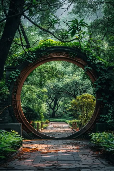 23 Enchanting Ideas for Your Spiritual Garden Sanctuary 38 Sundial Garden Ideas, Beautiful Yards Landscaping, Japanese Garden Statues, Peace Garden Ideas, Secret Garden Aesthetic Dark, Garden Entryway Ideas, Zen Water Features, Enchanting Yard, Backyard Corner Ideas