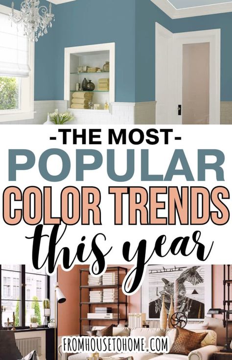 The Most Popular 2024 Paint Color Trends | Interior Decorating Tips For The Home 2024 Paint Trends Interiors, Popular Interior Paint Colors 2024, Bedroom Paint Colors 2024, 2024 Interior Paint Color Trends, Interior Paint Colors For 2024, Peach Shades, Paint Color Trends, Wall Color Schemes, Cabinets Colors