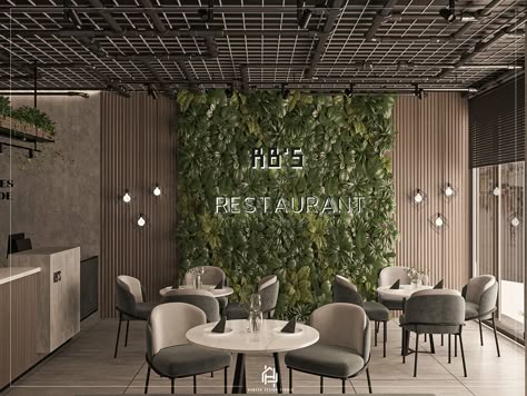 Coffee Bar Green, Restaurant Seating Design, Urban Furniture Design, Modern Restaurant Design, Bakery Design Interior, Vray Render, Coffee Shop Interior Design, Industrial Restaurant, Green Interior Design