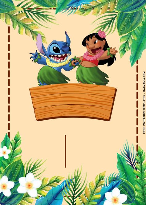 10+ Blissful Summer Hula Lilo & Stitch Birthday Invitation Templates | FREE Printable Birthday Invitation Templates - Bagvania Lilo And Stitch Template, Lilo Stitch Invitation, Lilo And Stitch Invitation Template, Lilo And Stitch Birthday Invitations, Stitch Party Invitations, Stitch Invitation Template, Lilo Y Stitch Cumpleaños, Stitch Invitation, Stitch Bday