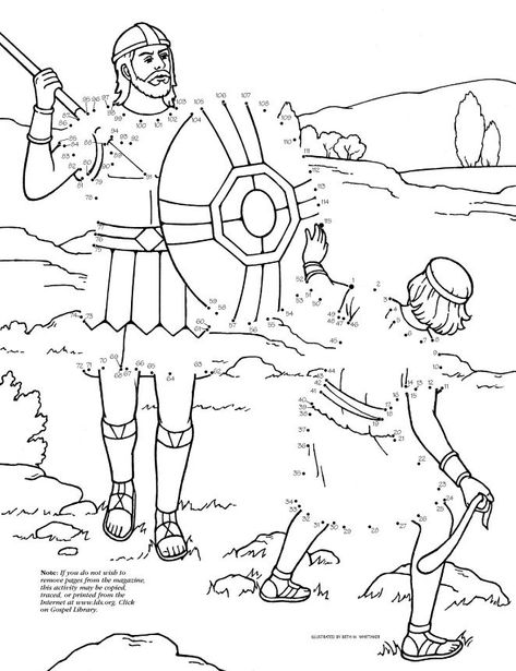 David and Goliath Dot-to-Dot David And Goliath Craft, Sunday School Worksheets, Sunday School Coloring Pages, Bible Story Crafts, Sunday School Kids, School Coloring Pages, Bible Stories For Kids, David And Goliath, Bible School Crafts