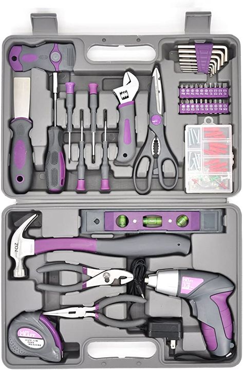 Amazon.com: Werktough 44PCS 3.6V/4V Cordless Screwdriver Tool Kit Set Pink Color Tools Lady Tools Kit Home Repair Set Toolbox Hand Tool Kit Storage Case Gift Set LADYCRAFT : Tools & Home Improvement Pink Tool Set, Pink Tools, Hand Tool Kit, Screwdriver Tool, Household Tools, Kit Home, Home Tools, Hand Tool, College Fun