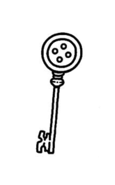 Coraline Stick And Poke, Coraline Key Drawing, Coraline Line Art, Coraline Drawing Ideas, Coraline Key Tattoo, Coraline Doodles, Coraline Tattoo Ideas, Coraline Key, Coraline Drawing