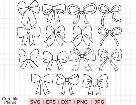 Bow Outline, Disney Coloring Pages Printables, Bow Drawing, Bow Vector, Bow Clipart, Simple Bow, Bow Svg, Bow Tattoo, Bow Template