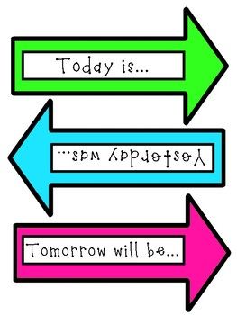 This set includes: -days of the week -months of the year -2017 and 2018 -2 sets of arrows saying today is, yesterday was, tomorrow will be It matches perfectly with my neon banner and calendar numbers. Teaching Yesterday Today And Tomorrow, Today Is Tomorrow Is Yesterday Was, Today Is Yesterday Was Tomorrow Will Be, All About Today Chart, English Lessons For Kids Preschool, Days Of The Week Printables, Preschool Classroom Rules, Neon Banner, Preschool Charts