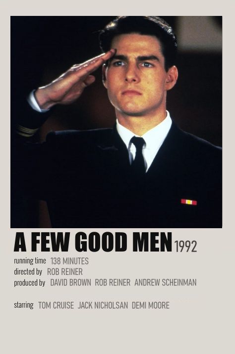 Tom Cruise Films, Men Polaroid, Best Man Movie, A Few Good Men, Tom Cruise Movies, Classic Films Posters, Movies To Watch Teenagers, Good Men, Movie Card