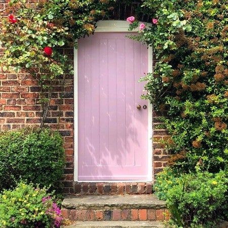 Cinder Rose, Front Door Ideas, Pink Front Door, Oval Room Blue, Cottage Porch, Kerb Appeal, Traditional Roses, Colour Consultant, Pink Door