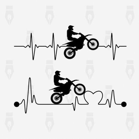 Motocross Tattoo, Dirt Bike Tattoo, Motorbike Art, Motorcycle Tattoos, Bike Tattoos, Bike Drawing, Bike Quotes, Bike Stickers, Bike Photo