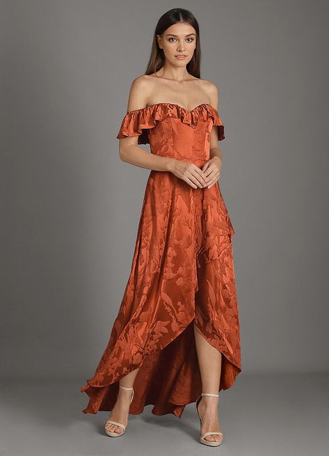 Hi! I've shared my package tracking information with you. Come and check it right now! Terracotta Floral Dress, Winter Formal Wedding Guest Dress, Western Wedding Dresses Guest, Barn Wedding Guest Dress, Black Tie Optional Wedding Guest Dress, Rust Maxi Dress, Wedding Guest Dress Fall, Black Tie Optional Wedding, Atelier Dress