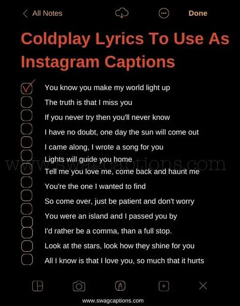 Coldplay Instagram Story, Coldplay Captions For Instagram, Concert Dump Captions, Coldplay Song Quotes, Coldplay Captions, Caption Song Lyrics, Song Lyric Quotes For Instagram, Coldplay Lyrics Wallpaper, Song Captions Instagram