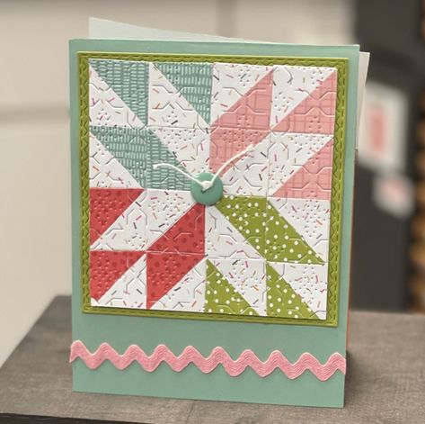 Su Quilt Cards, Christmas Quilt Cards, Quilting Cards Handmade, Stampin Up Scrap Paper Cards, Stampin Up Quilt Cards, Quilt Cards Tutorial, Quilted Cards Handmade, Quilt Cards Ideas, Quilt Cards Handmade