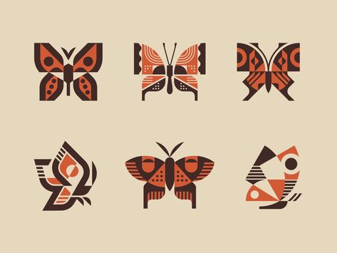 Butterflies by Konstantin Reshetnikov on Dribbble Page Layout Design, Butterfly Logo, Butterfly Images, Butterfly Illustration, Butterfly Graphic, Art Painting Gallery, Geometric Animals, Lost Art, Graphic Design Fun