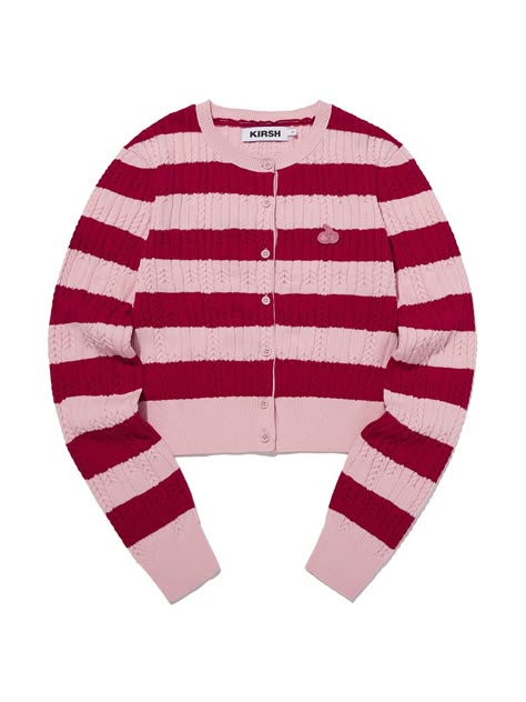 Korean Brands Clothing, Round Neck Cardigan, Fashion Terms, Cable Knitting, Plaid Sweater, Korean Brands, Soft Cardigan, Fashion Collage, Pink Cardigan