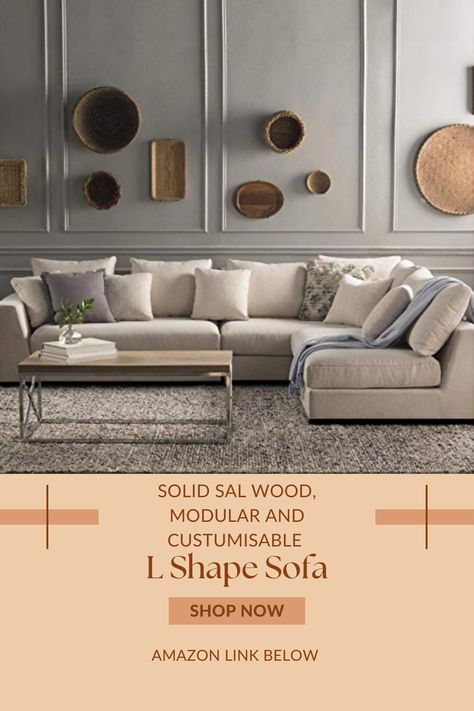 About this item L Shape Sofa Set Dimensions - Length 1 : 120, Length 2 : 102, Width : 36, Height : 30 , Seating Height (From ground to seat) : 18 (All Dimensions are in inches) The seat construction comes with elastic webbing belt suspension with 4 inch thick 40 density foam seat filling material & Upholstery Material is Fabric The frame of the sofa is made from treated solid Sal wood, which is a high-quality and durable material. Sofa Customization Service : Are you worried about the upholstery color of your sofa? Choose you favorite upholstery color & material for your sofa from comfort of your home. We will courier upholstery swatches at your home post order. Also we are taking care of customiasation of sofa size. #lshapesofa #aestheticlivingroom #livingroomideas #custumisablefurniture Sofa Set For Living Room, L Shape Sofa Set, Shape Sofa, L Shape Sofa, Aesthetic Living Room, Sofa Size, Webbing Belt, L Shaped Sofa, Modular Sectional