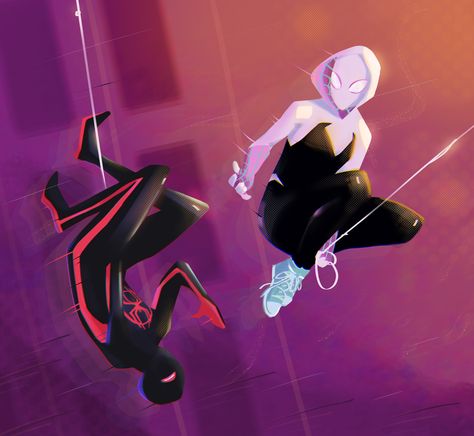 Gwen X Miles, Gwen Miles, Miles X Gwen, Miles And Gwen, Spiderman And Spider Gwen, Spider Man Miles Morales, Spider Man Across The Spider Verse, Spider Man Miles, Ghost Spider