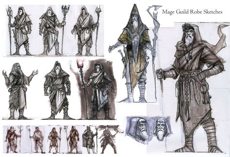 Art of Ray Lederer: TESV:Skyrim - Mages Pt. 2 Skyrim Mage, Skyrim Concept Art, Adam Adamowicz, Costume Concept, Elder Scrolls Lore, Skyrim Art, Fallout Concept Art, Interesting Characters, Elder Scrolls Art