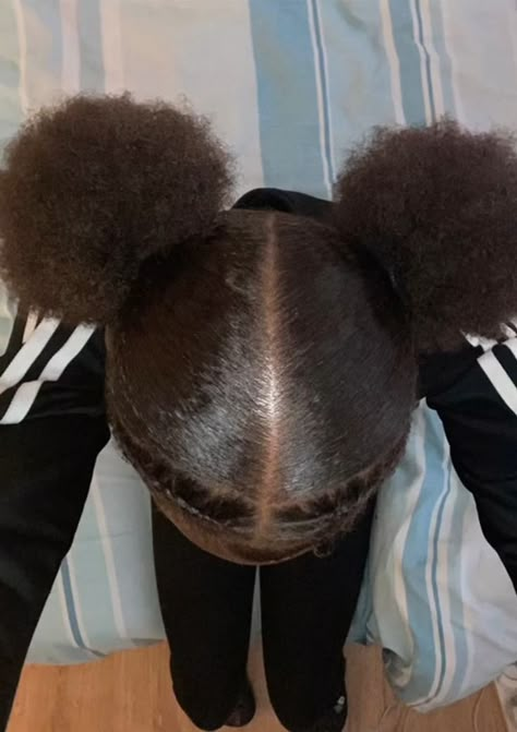 Hairstyles For Black Women Natural Short 4c, Two Bundles Hairstyles, Hairstyles For Short 4b/4c Hair, Cheer Hairstyles Natural Hair, Natural Hair Styles4c, 2 Braids With Puff Natural Hair, Type 4c Hairstyles Short For School, Type 4c Hairstyles Braids, Braids Into A Bun Natural Hair