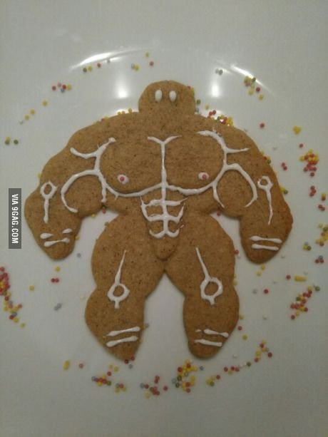 Protein powder flavored gingerbread strongman.