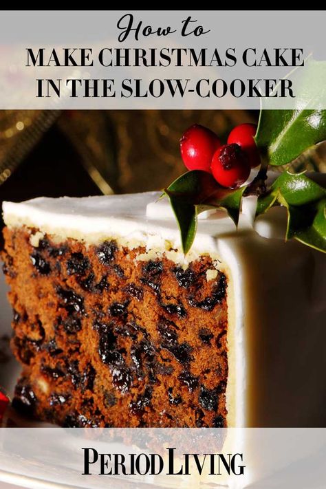 Find out how to make Christmas cake in the slow-cooker! Looking for a Christmas cake recipe that is guaranteed not to turn your cake dry then the slow-cooker is your best friend. Feeding your cake with lots of alcohol keeps it moist, while the slow cooker prevents it burning. An easy christmas cake recipe that is sure to delight! #christmas #christmasrecipe Xmas Cake Recipes, Slow Cooker Christmas, Traditional Christmas Cake, Christmas Cake Recipe, Box Cake Recipes, Sweet Potato Bread, Make A Cake, Christmas Cake Recipes, Xmas Cake