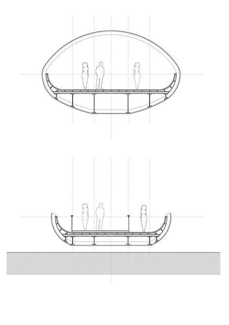 Parasitic Architecture, Construction Details Architecture, Urban Design Graphics, Bridge Construction, Architectural Section, Water Collection, Landscape Architecture Design, Pedestrian Bridge, Bridge Design