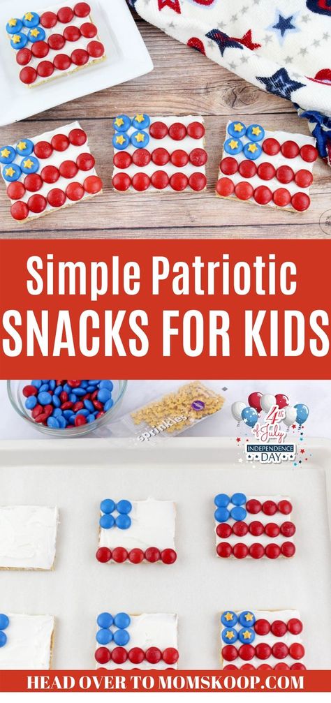 Fourth Of July Snacks Kids, Labor Day Snacks For Kids, 4th Of July Kids Snacks, Red White And Blue Snacks For Kids, Patriotic Snacks For Kids, 4th Of July Treats For Kids, 4th Of July Snacks For Kids, Kids Cooking Crafts, American Flag Food