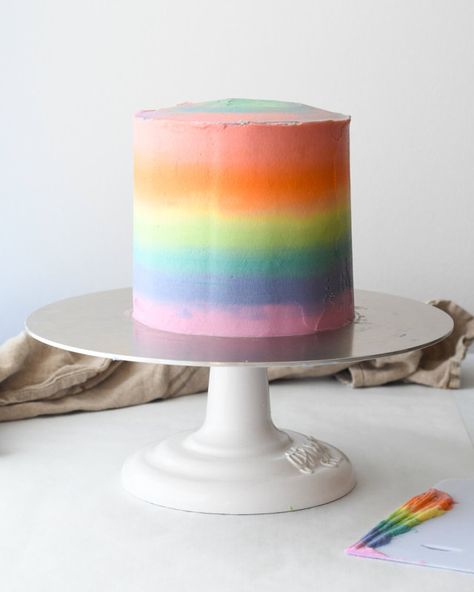 Melting Ice Cream Cake, Third Birthday Cake, Boho Cakes, Rainbow Layer Cake, Ombre Cakes, Watercolor Cakes, Rainbow Layer Cakes, Melting Ice Cream, White Cake Recipe