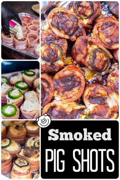 Smoked Pig Shots Smoked Pig Shots Recipe, Pig Shots Recipe Oven, Keto Pig Shots Recipe, Smoked Pig Shots With Maple Bourbon Glaze, Lil Smokey Pigs In A Blanket, Pig Shots Recipe, Smoked Pig Shots, Pulled Pork Rub, Pig Shots