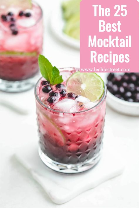 Fancy Non Alcoholic Drinks, Best Mocktail, Best Mocktail Recipe, Mocktails Non Alcoholic, Non Alcoholic Mojito, Mocktail Party, Easy Mocktails, Mocktail Bar, Easy Mocktail Recipes