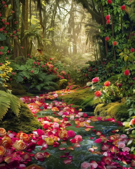 Where I want to go on a stressfull day ❤️ . . #art #forest #roses #beautiful #nature #naturaleza #bosque #midjourney #ai #ia Forest With Flowers, Flowers In The Forest, Black Spirituality, Forest Faerie, Cottagecore Crafts, Flower Forest, Dance Background, Roses Beautiful, Personal Investigation