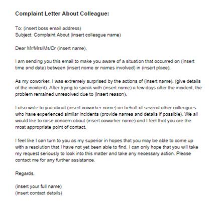 Complaint Letter About a Colleague Letter Of Complaint Sample, Complaint Letter Sample, Work Reference Letter, Letter Of Complaint, Friend Letter, Letter To Boss, Employee Complaints, Complaint Letter, Best Friend Letters