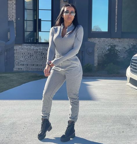 Halani Lobdell on Instagram: "Good morning ☀️ . . . BodyNV Bodysuit & Joggers available 11/25 in gray & black" Two Piece Pant Set, Good Morning, Sweater Dress, Grey, On Instagram, Instagram, Black